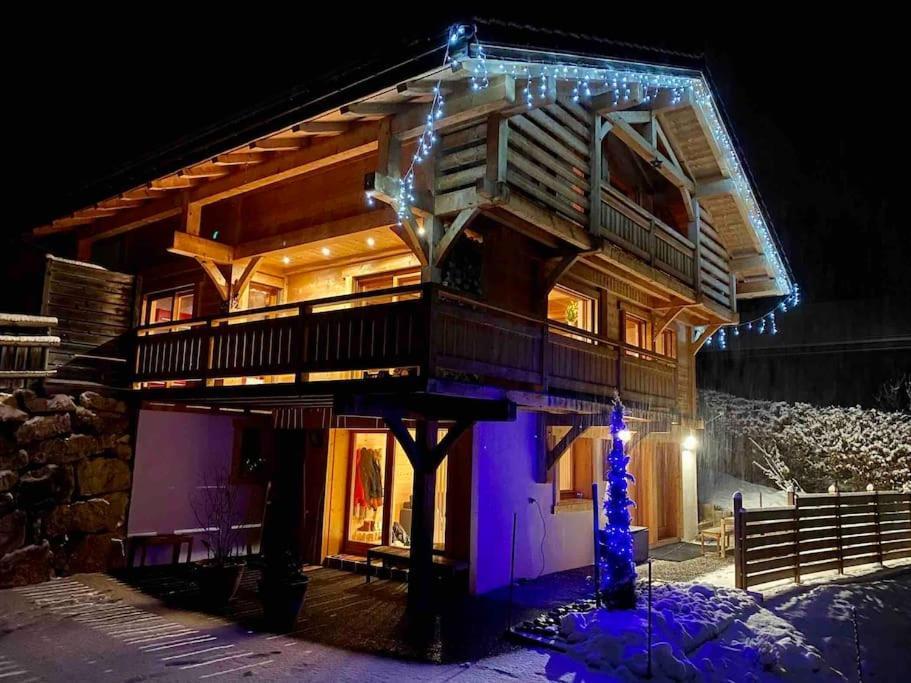 Androsace Appartement Dans Chalet Bois Avec Jacuzzi Privatif Terrasse Et Vue Montagne Les Villards-sur-Thones Exterior photo